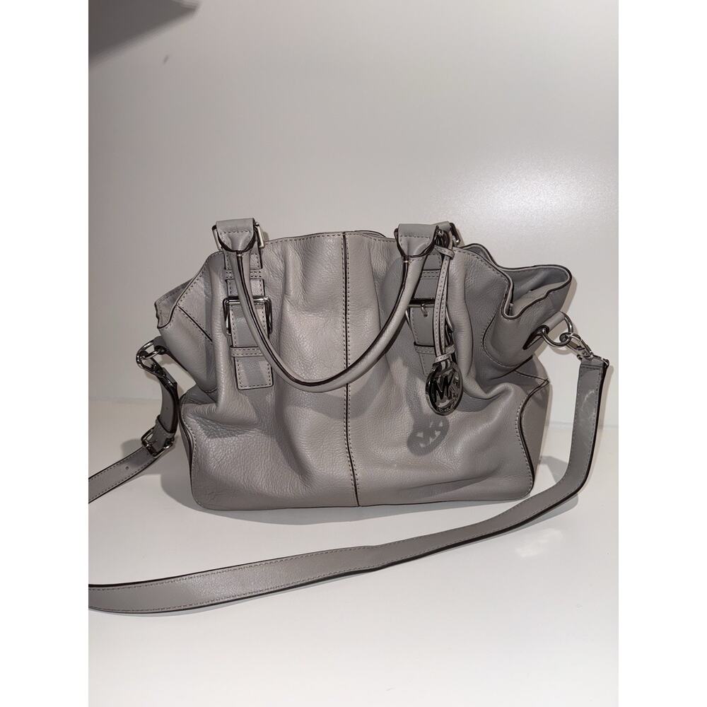 Michael Kors Brookville Large Drawstring Tote Ash Grey Pebbled Leather + Tags